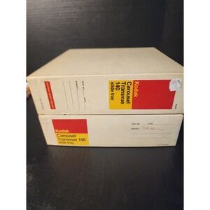 2) Kodak Carousel Transvue 140 Projector Slide Tray w/ Box 35mm